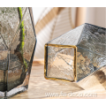 gold decoration smokey grey geometric glass vases